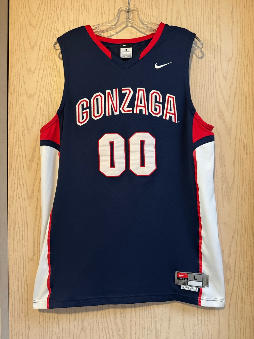 Men’s Nike Gonzaga Bulldogs Basketball Jersey #00 Go Zags Navy Blue size Large
